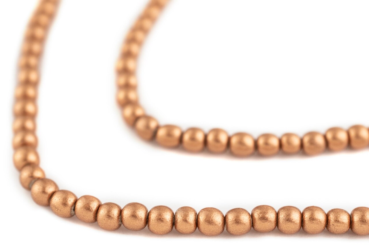 The Bead Chest Natural 5mm Wooden Beads in Copper for Jewelry Making – Round Loose Wood Spacer Beads I Approximately 90 Beads